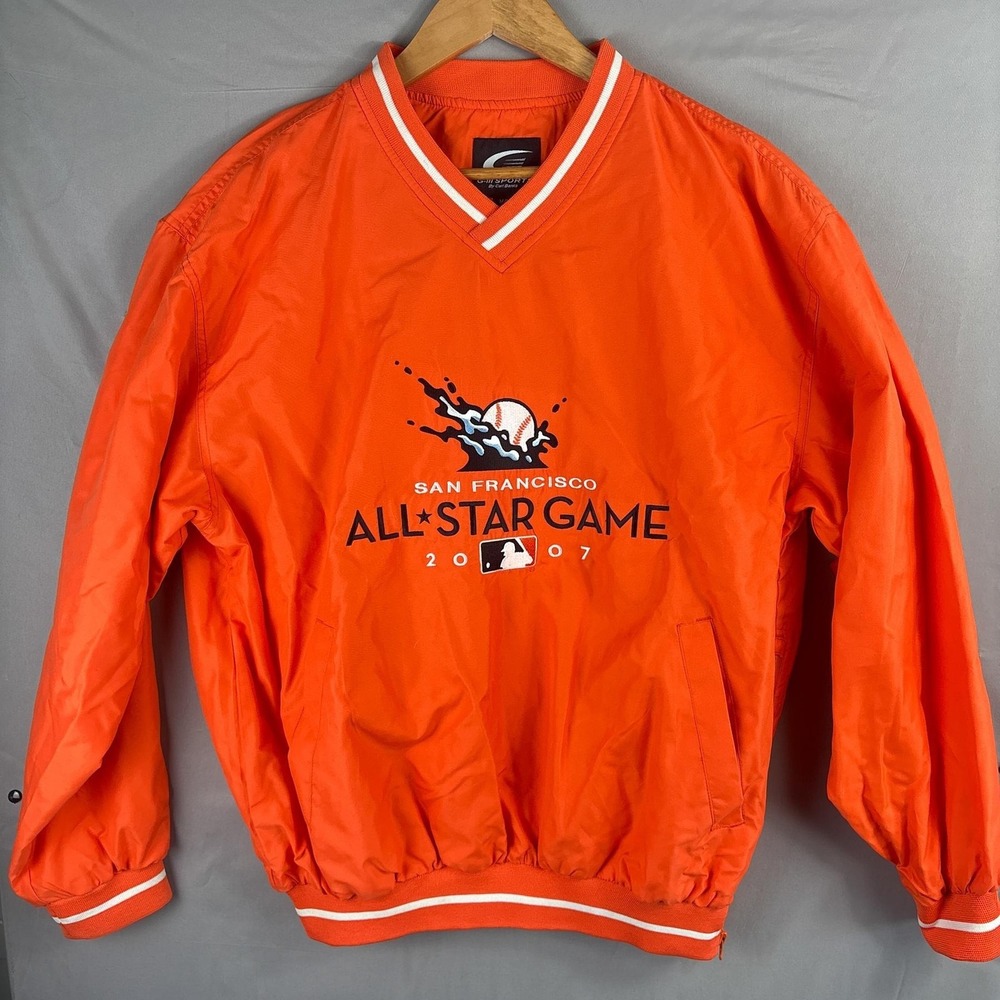 San Francisco All Star Game Pullover Jacket Mens Medium Orange MLB Baseball 2007